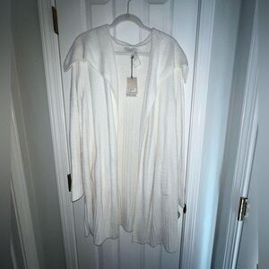 Barefoot Dreams Cozy Chic Lite Textured Shawl Cardigan 1X sea Salt New With Tags